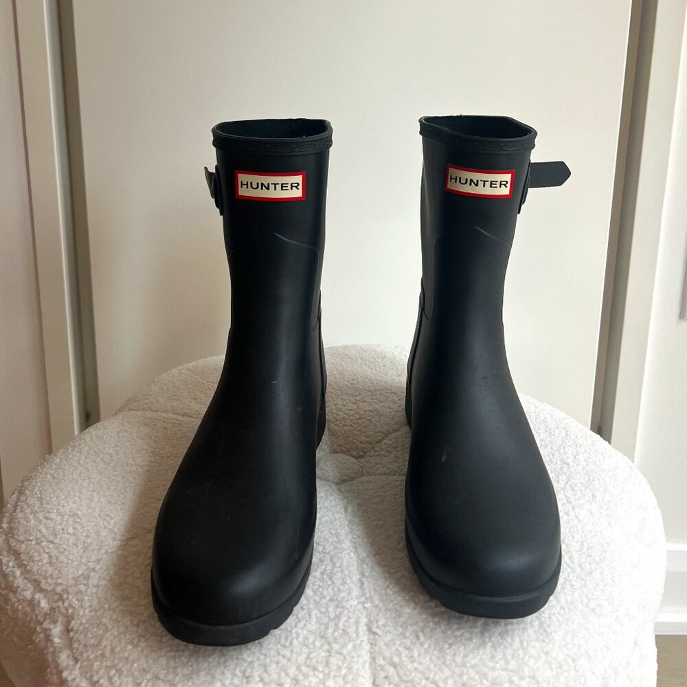 Hunter Rain & Snow Boots Black, Slim Fit Size 7